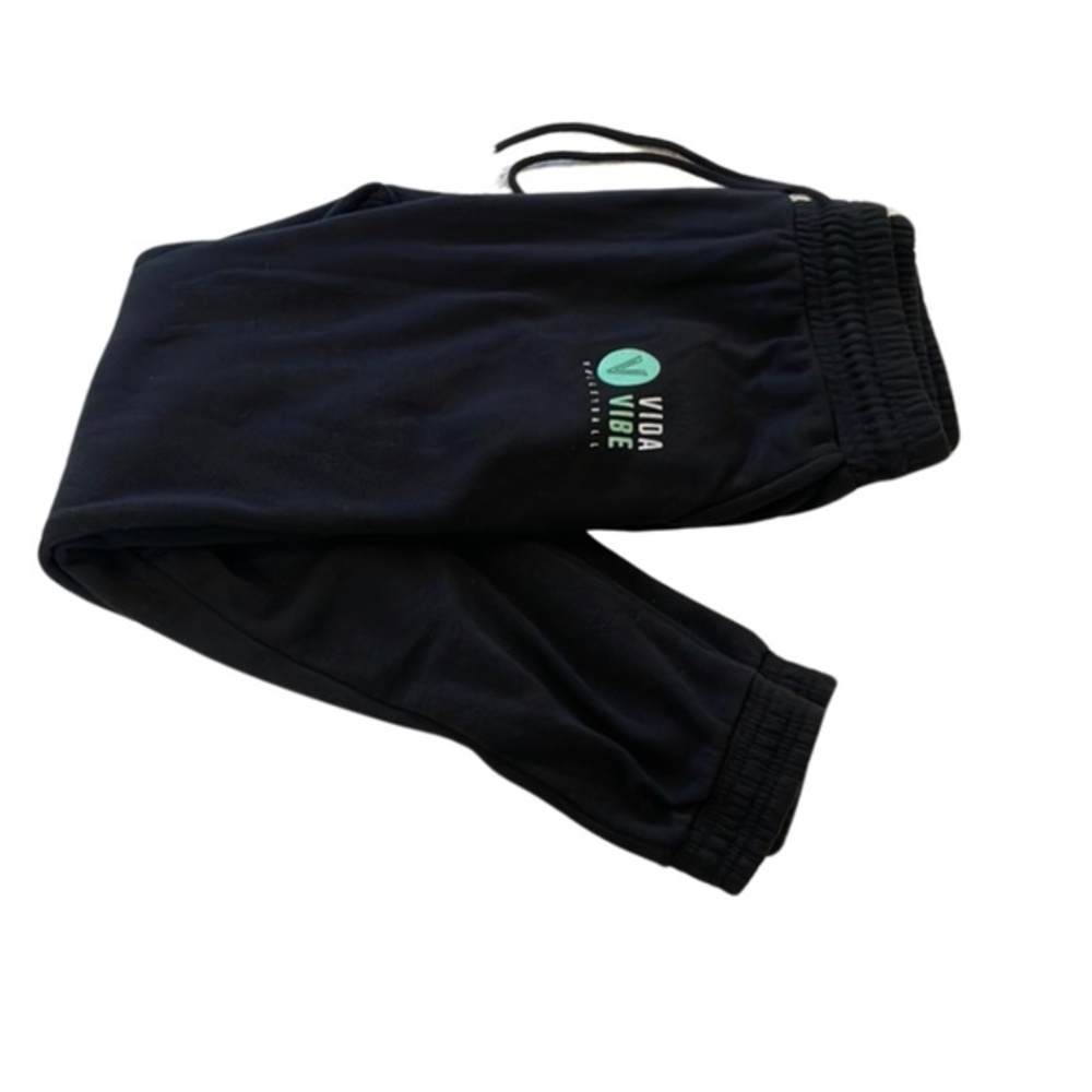 VIDA Black Sweatpants Relaxed Fit Elastic Waist